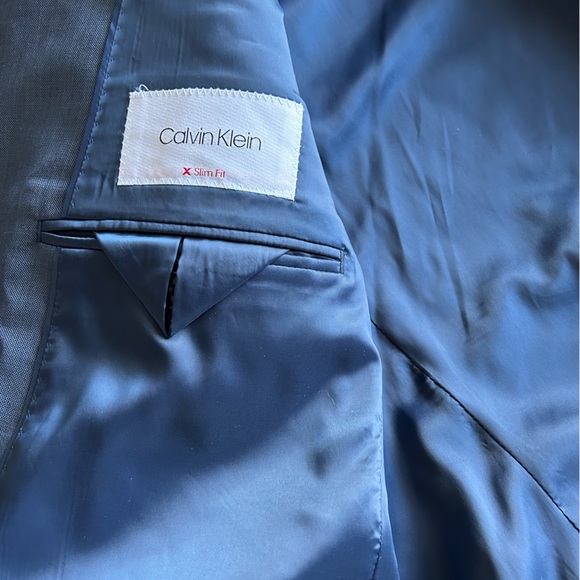 Calvin Klein X-Fit Slim-Fit Stretch Suit Jacket Blue Neat Like New 42S - Picture 3 of 5